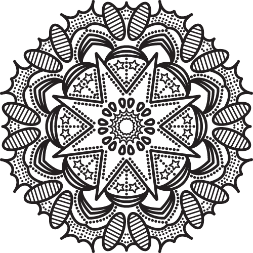 First Mandala - Aztec Sun God Drawing (500x500), Png Download