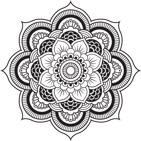 Coloriage De Mandala Fleur Oriental Pour Colorier Png - Mandala Png (600x470), Png Download