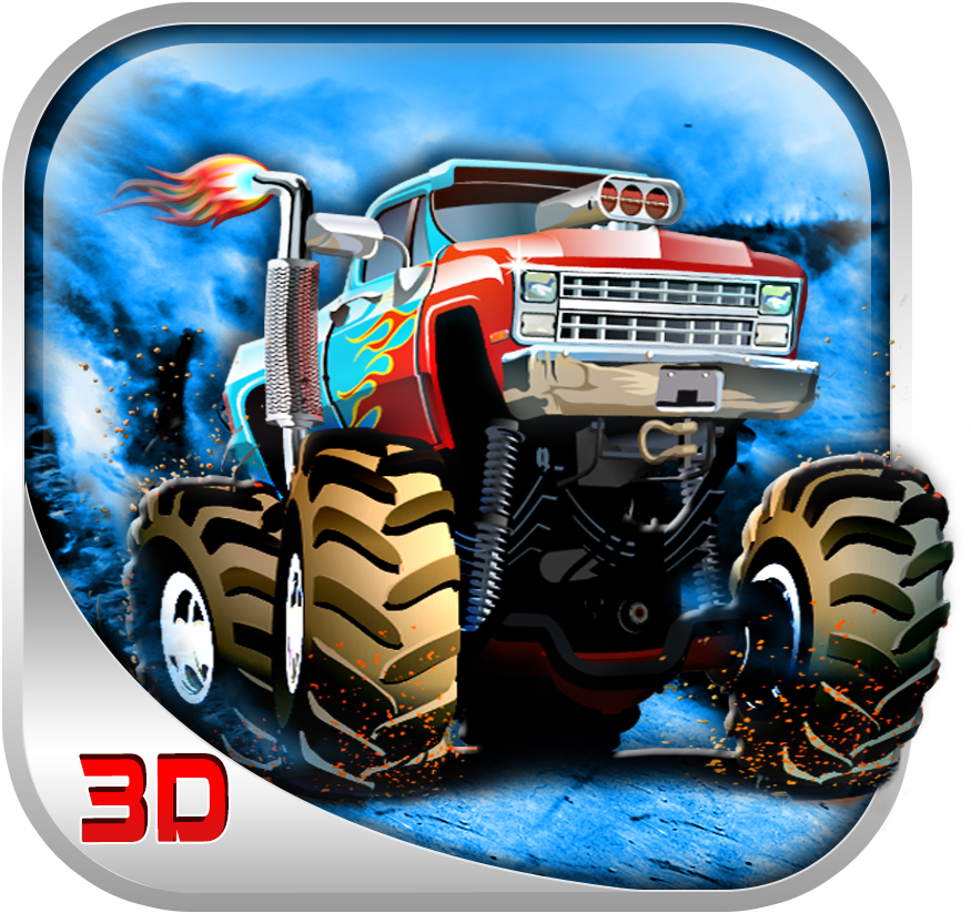Visit - Red Blue Monster Truck Wall Sticker Transport Wall (900x900), Png Download