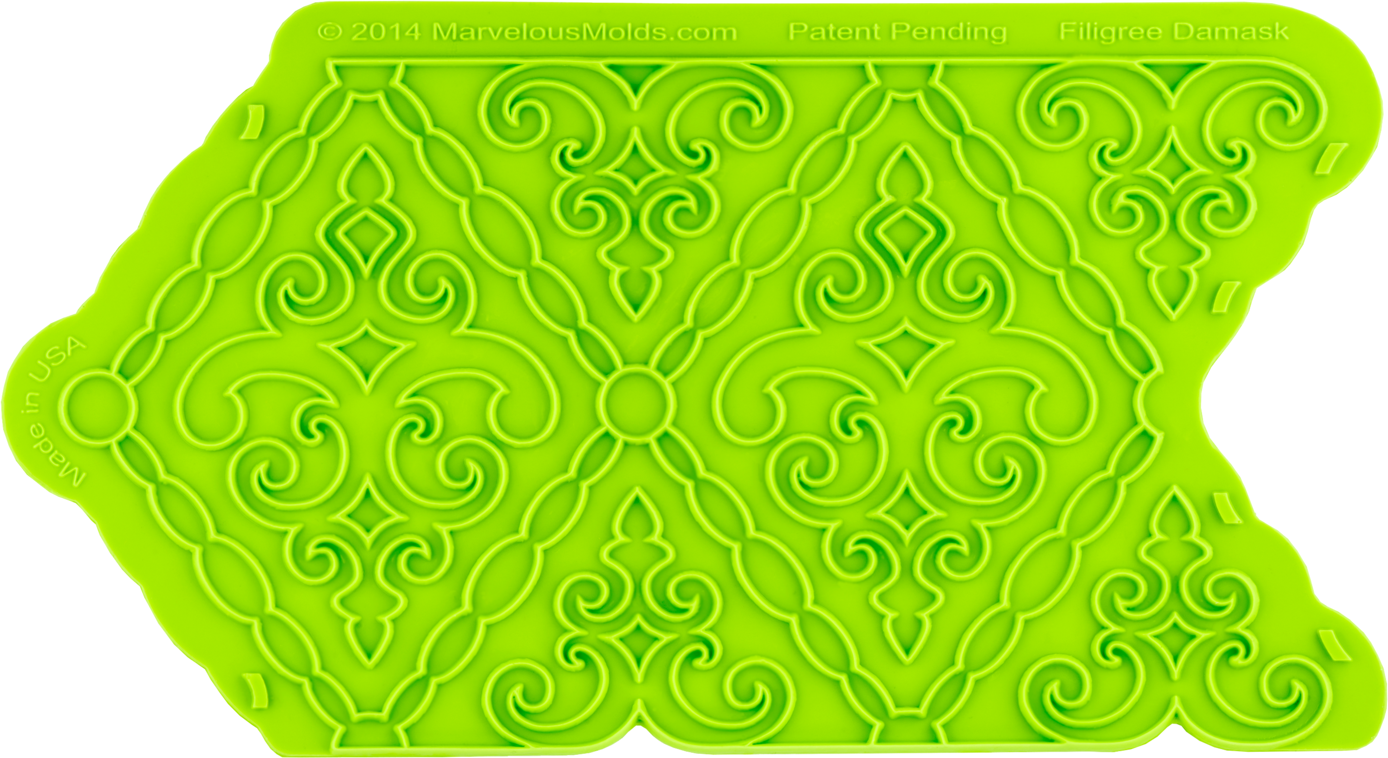 Marvelous Molds Filigree Damask Medallion Silicone (4570x2560), Png Download