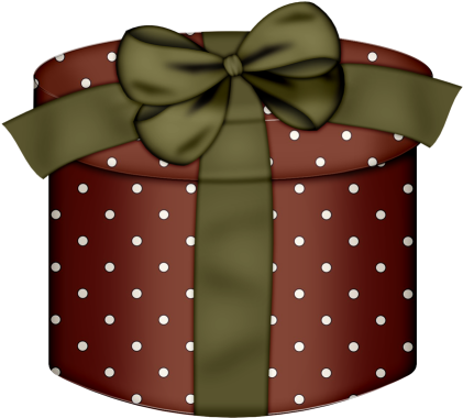 Round Gift Box With Gren Bow Clipart - Png Cartoon Pictures Gift (450x410), Png Download