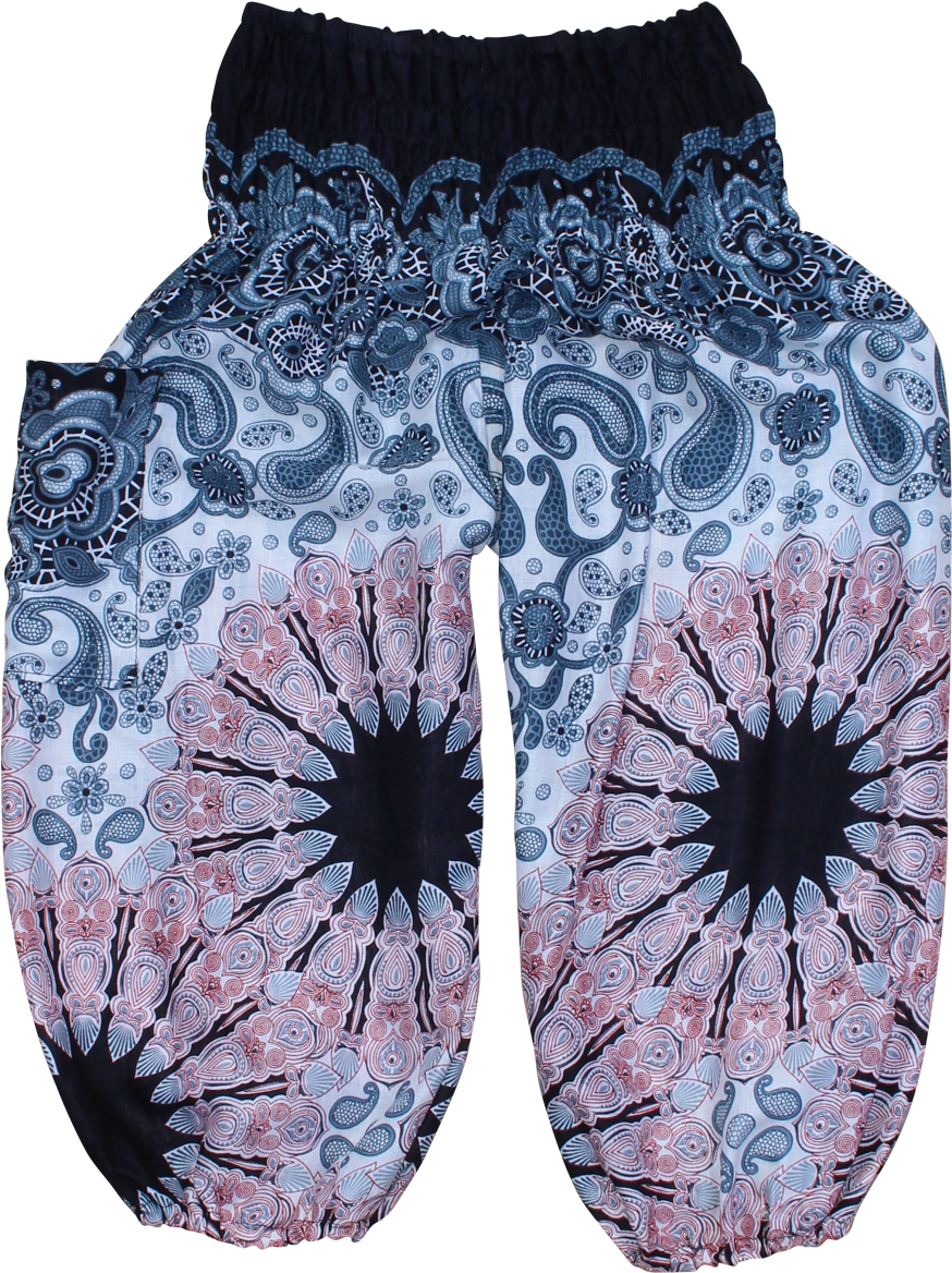 White Mandala Kids Harem Pants Bohemian Island - Trousers (1000x1500), Png Download