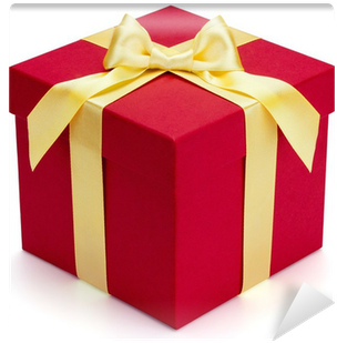 Red Gift Box With Yellow Ribbon And Bow - Ribbon (400x400), Png Download