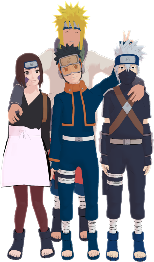 Kakashi, Obito, Rin By Mmdspot - Rin Obito Kakashi Png (1024x1024), Png Download