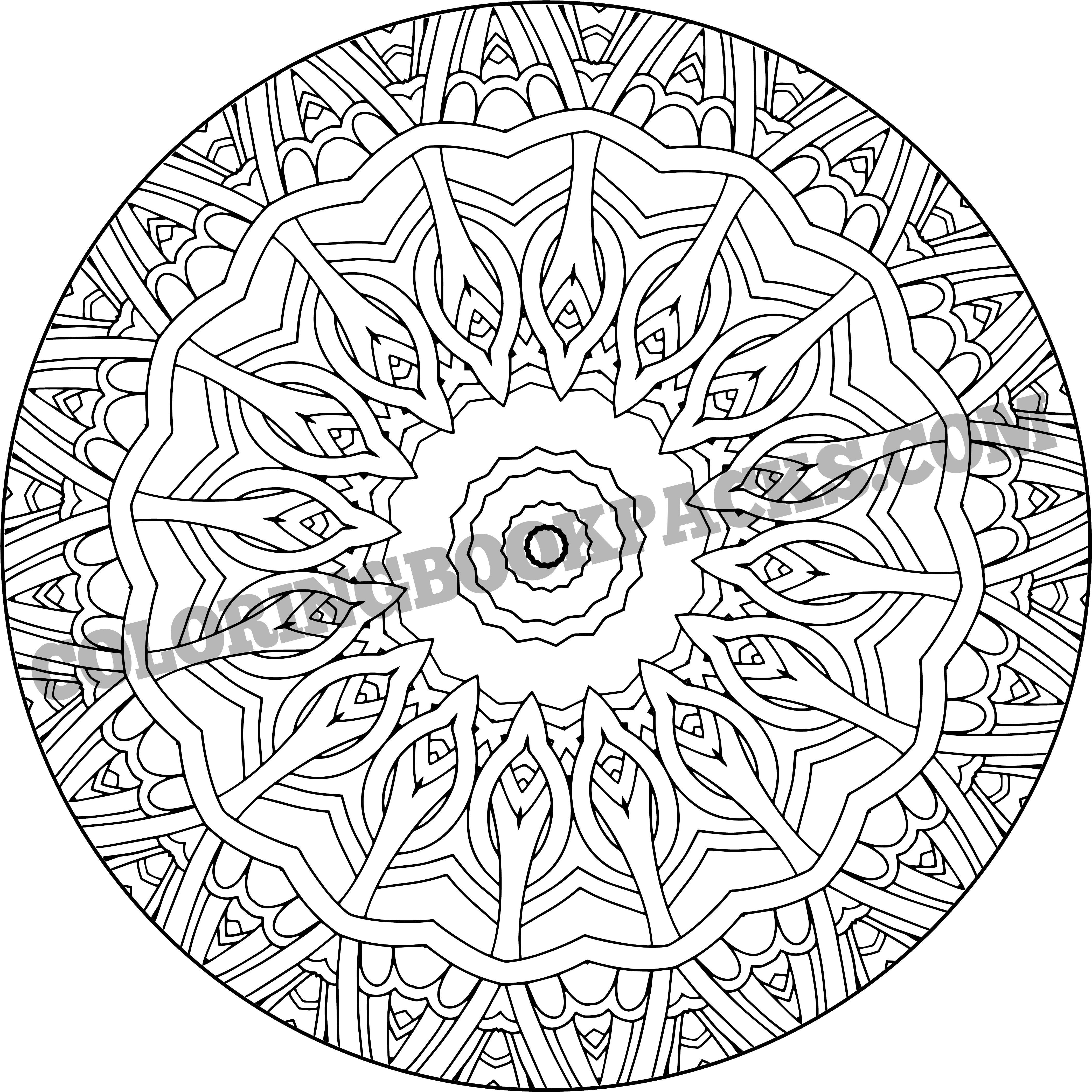10 Mandala Pack - Mandala Rond À Imprimer (4500x4500), Png Download