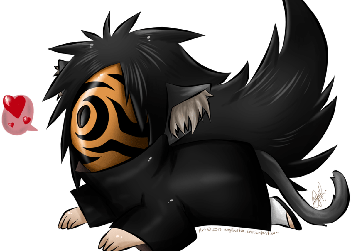 Images Of Madara And Obito Chibi - Fanart De Obito Neko (1368x855), Png Download