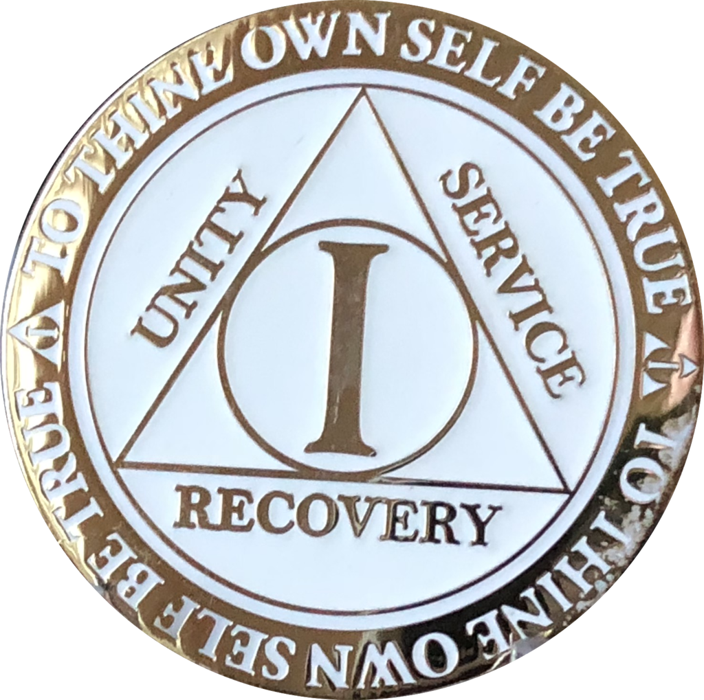 1 Or 2 Year Aa Medallion Reflex Glow In The Dark Gold - Emblem (1024x1019), Png Download