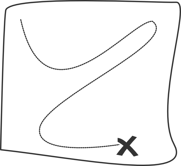 Road - Black And White Treasure Map Clipart (600x550), Png Download