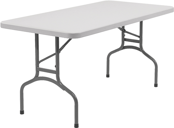 6' Rectangular Table - Plastic Fold Up Table (700x516), Png Download