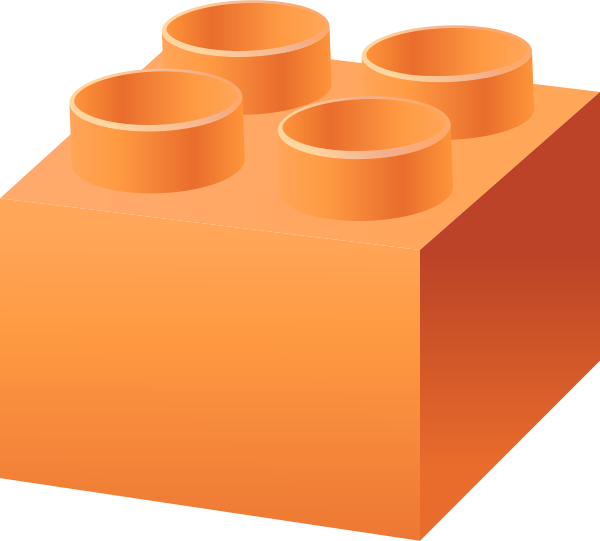 Green Brick Vector Data For Free Svg - Lego Brick Orange Png (600x541), Png Download