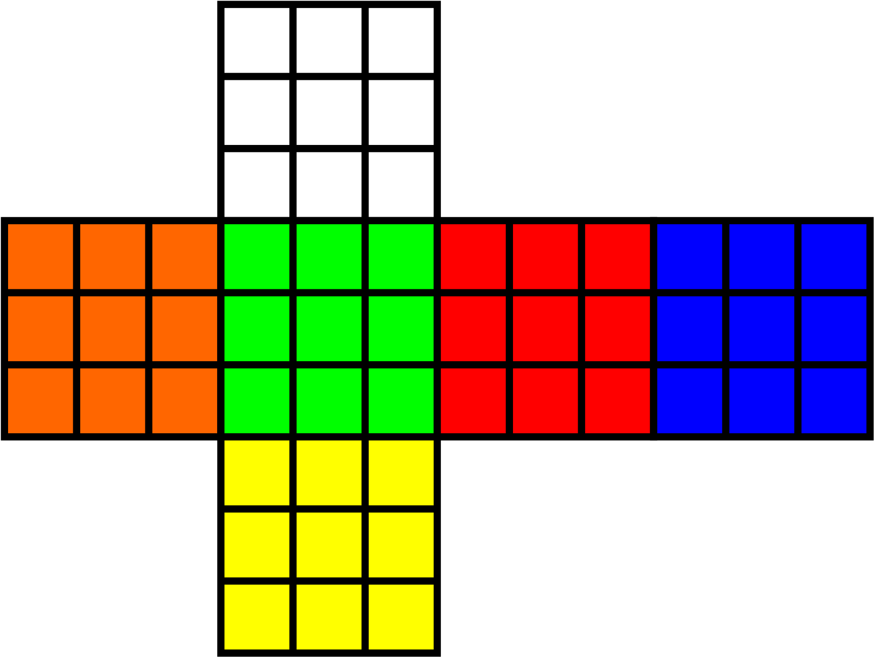 Open - Rubik's Cube Colors (2000x1570), Png Download