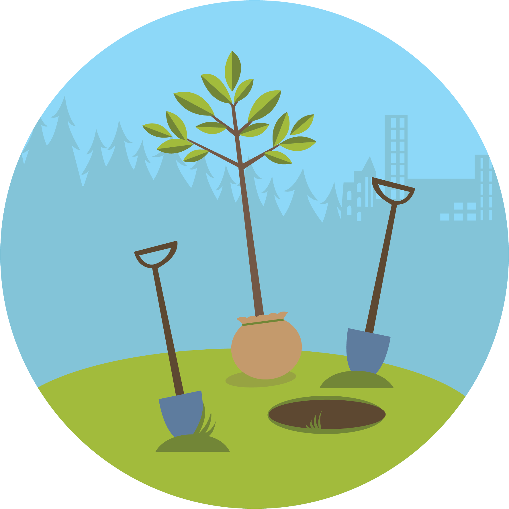 How To Plant A Tree - Plant A Tree Cartoon (1791x1791), Png Download
