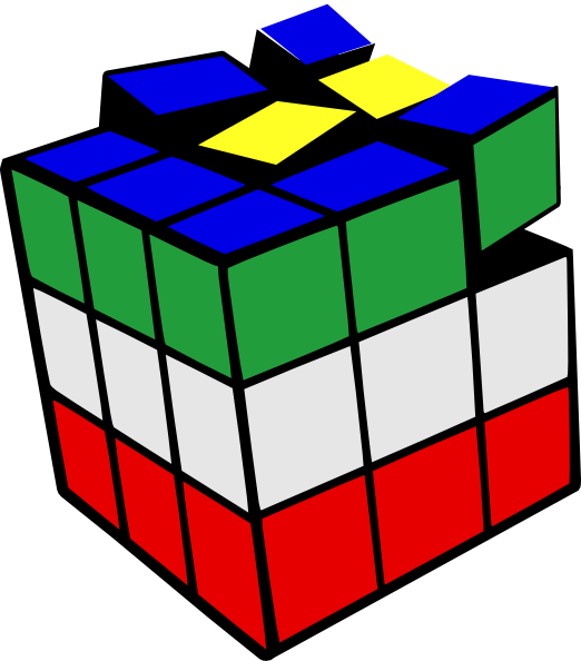 Original Png Clip Art File Rubiks Cube 3d Colored 2 (522x594), Png Download