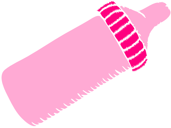 Baby Bottle Pink Clip Art At Clker - Pink Baby Bottle Clip Art (600x450), Png Download