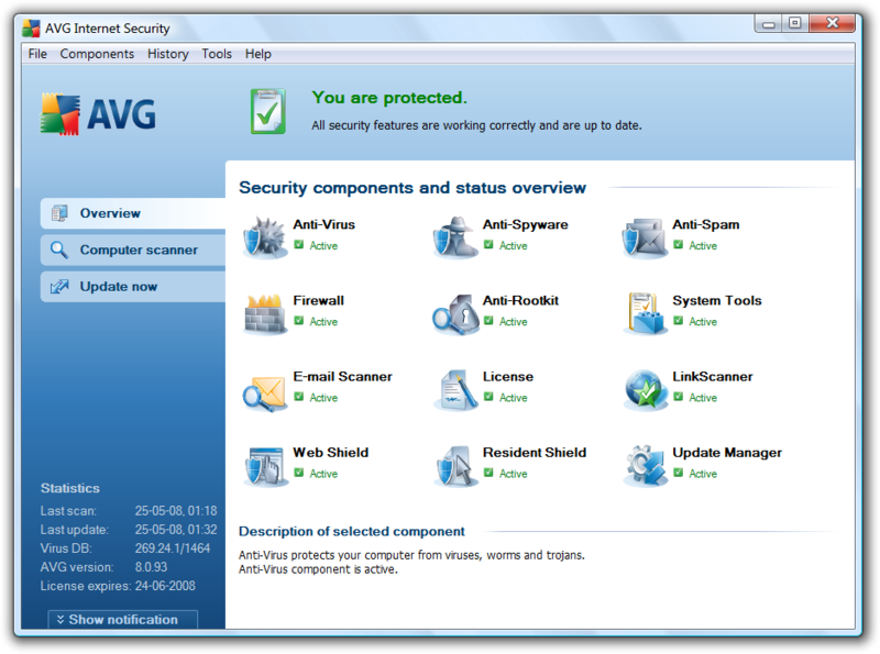 800px-avg Internet Security - Avg Internet Security 2009 (800x595), Png Download