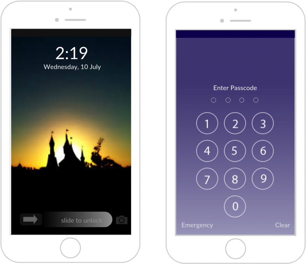 Iphone Lock Screen Mockup - Iphone 8 Lock Screen Template (1024x860), Png Download