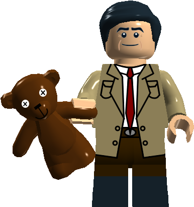 Mr Bean - Lego Mr Bean Teddy (396x431), Png Download