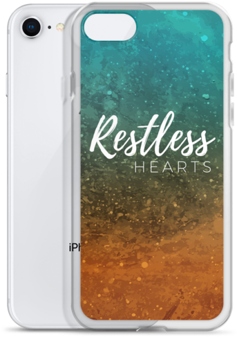 Restless Hearts Iphone 7/8/x Case - Grunge Textured Colors Of Blue Fading Into Orange Apple (600x600), Png Download