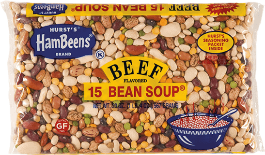 Large Beef 15 Bs Square Image - Hursts Hambeens 15 Bean Soup, Beef Flavored - 20 Oz (600x320), Png Download