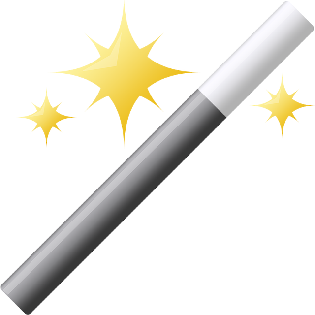 Wand, Conjure, Graphic, Rod, Radio, Star, Black, White - Vector Graphics (640x640), Png Download