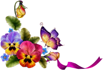 Pensées Fleurs - Butterfly Borders And Frames (390x390), Png Download