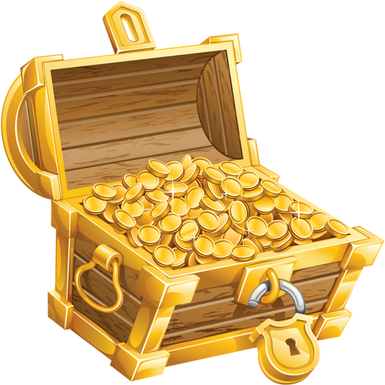 Pirate Clipart Coin - Pirate Treasure Chest Png (589x600), Png Download