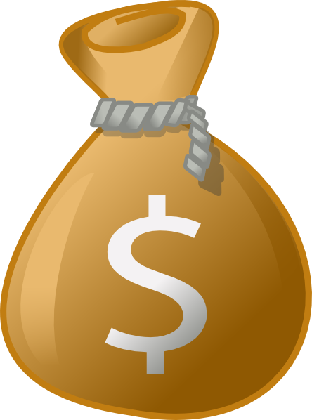 Coin Clipart Money Bag - Money Bag Transparent Background (444x598), Png Download