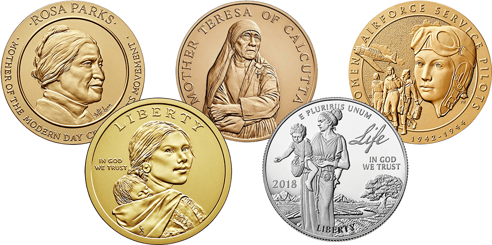 Women's History Month Coins Celebrating Women's History - 2016 Sacagawea (native American) Dollar P Mint Uncirculated (1012x510), Png Download