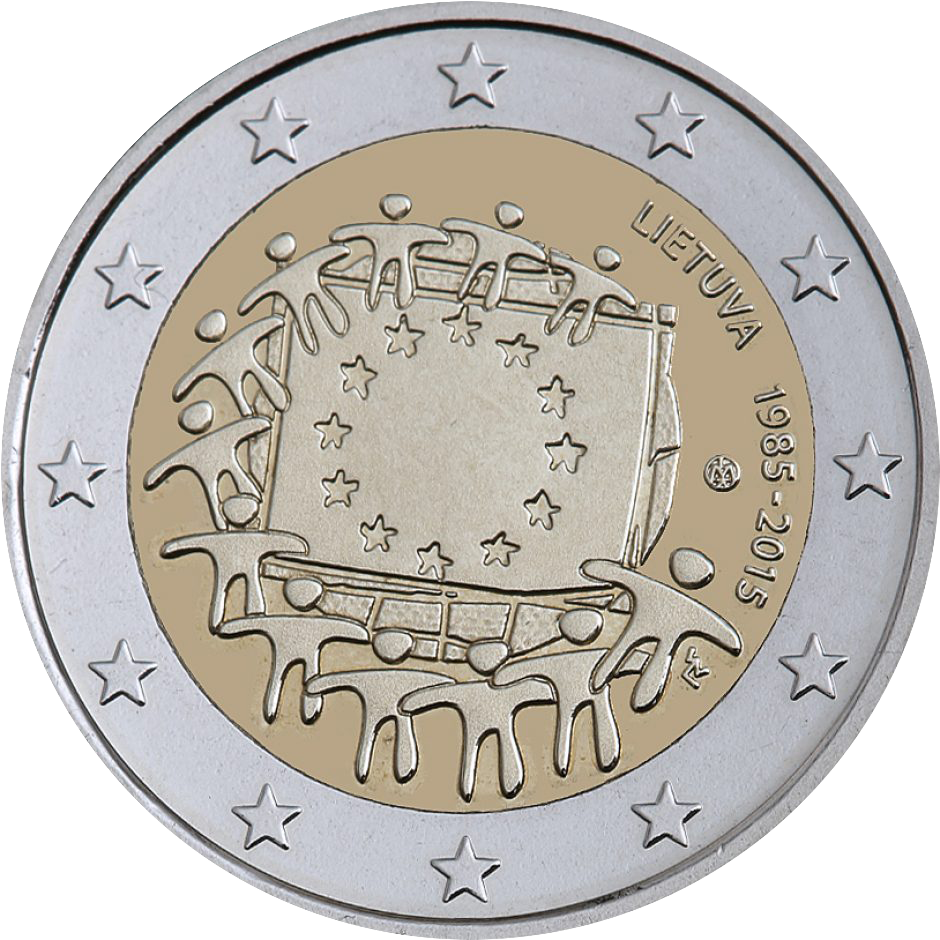 Commemorative 2 Euro Coin In Lithuania Containing The - Lietuvos Progines 2 Euru Monetos (940x940), Png Download