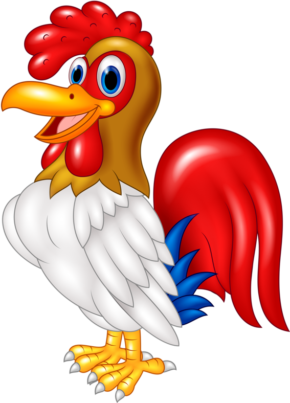 Rooster Vector Cute Cartoon - Rooster Cartoon Png (357x500), Png Download