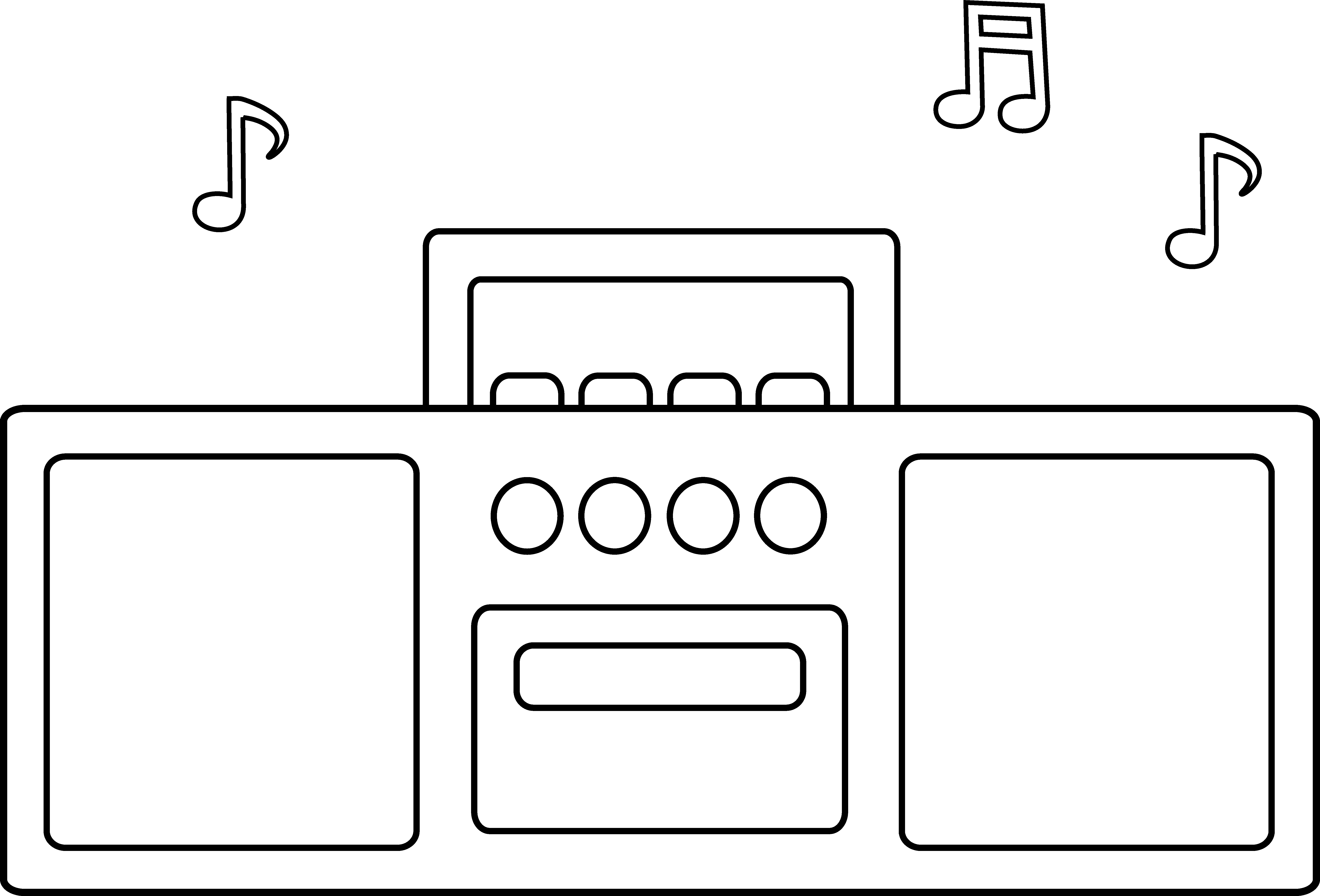 radio clip art black and white