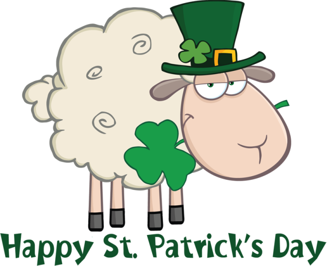 Ireland Clipart Happy - St Patrick's Day Sheep (640x521), Png Download