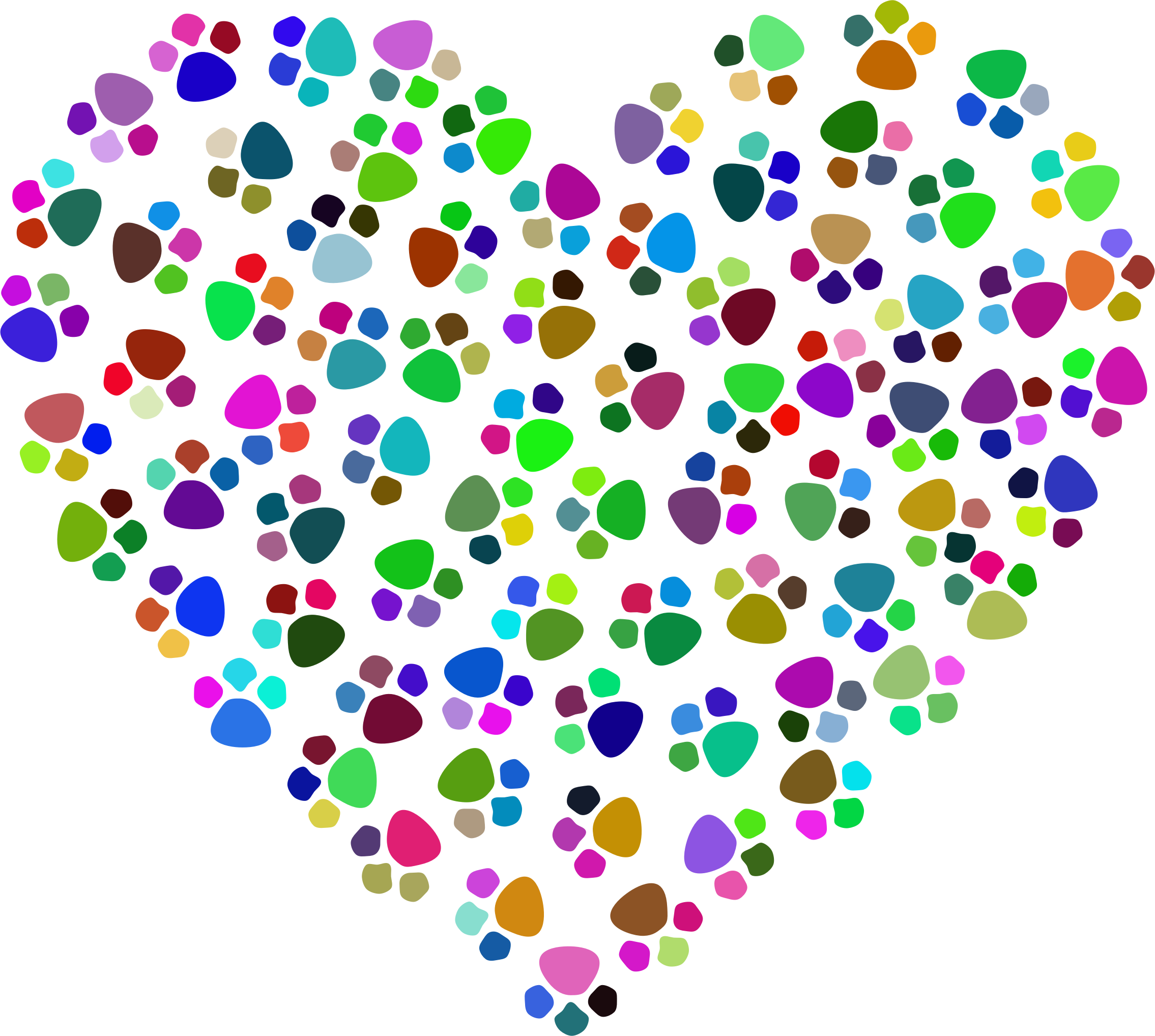 Picture Free Stock Prismatic Prints Big Image Png - Transparent Background Paw Heart Clip Art (2270x2036), Png Download