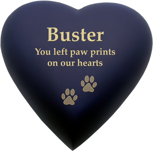 Custom Red Paw Prints On My Heart Brass Pet Cremation - Engraving (500x500), Png Download