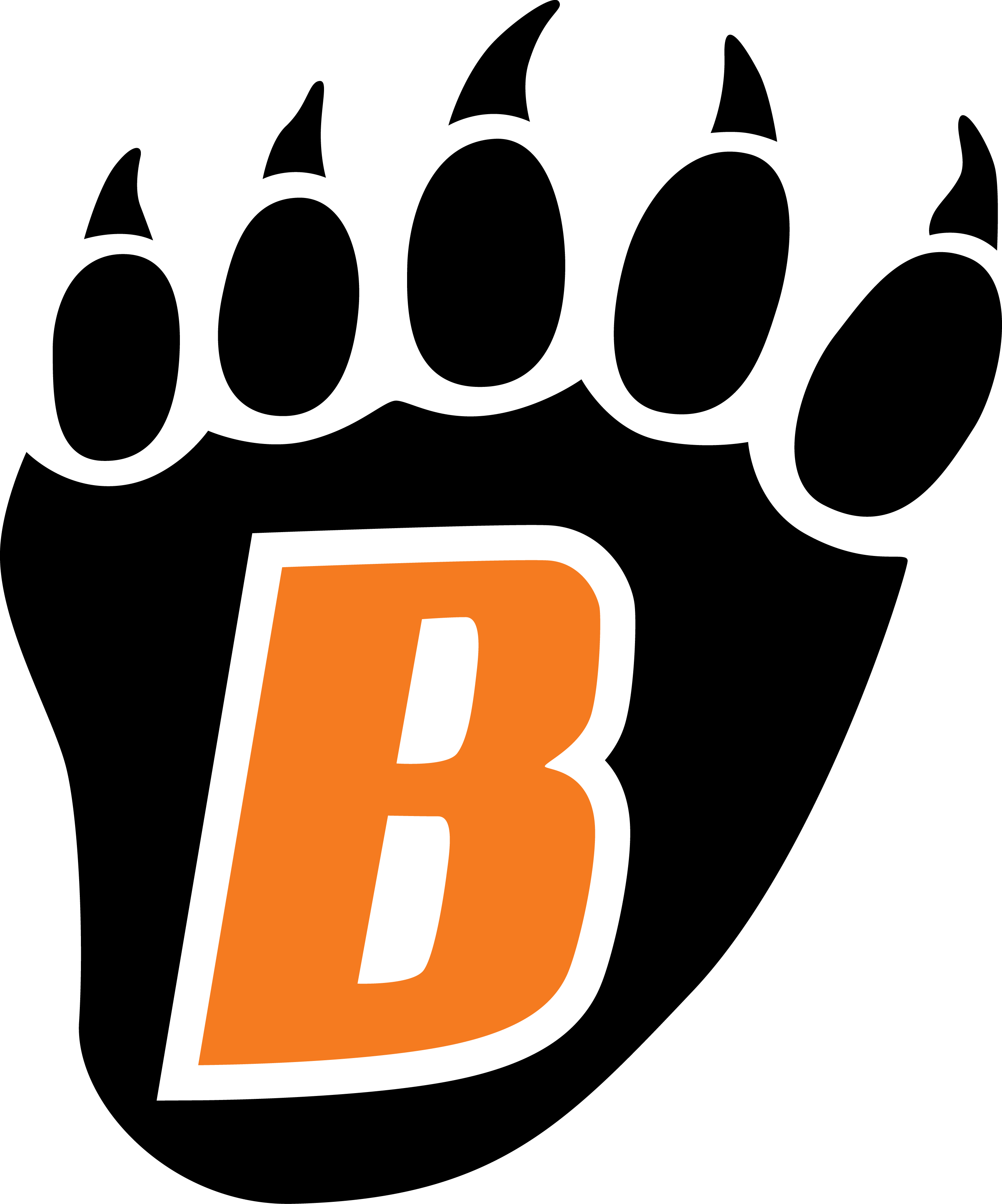 Grizzly Bear Paw Print Clipart Free Images Png - White Bear Lake Hockey Logo (2774x3333), Png Download