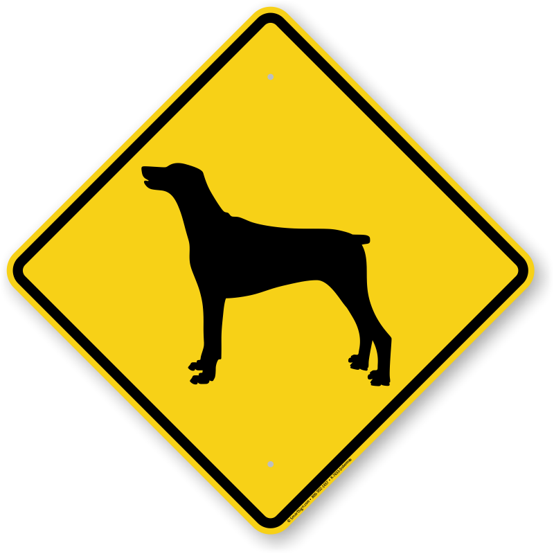 Doberman Symbol Guard Dog Sign - Beware Of Dog Symbol (800x800), Png Download