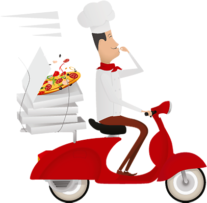 Order Online - Pizza Delivery Man Png (440x440), Png Download