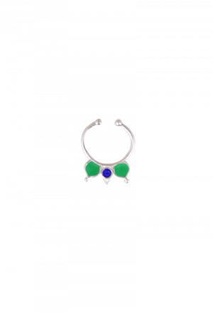 Aqua-green Silver Plated Nose Ring, Nose Pin - Keychain (300x442), Png Download