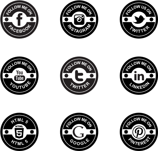 Retro Social Badges - Iconos Retro Png (600x564), Png Download