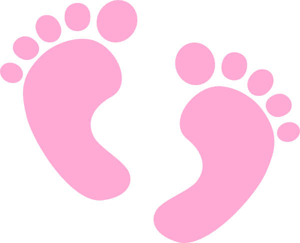 Pink Baby - Pink Baby Footprints Clipart (600x486), Png Download