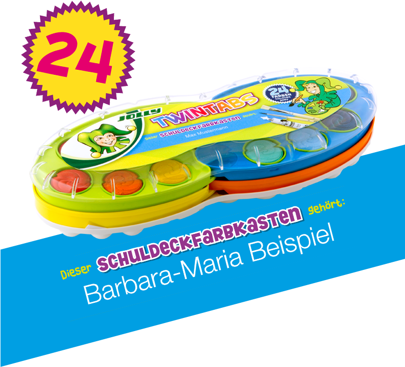 Twintabs Watercolor Paint Box 24 Colors - Jolly 24er Twintabs Schuldeckfarbkasten (800x800), Png Download