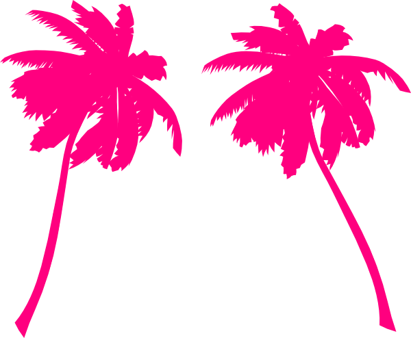 Palm Clip Art At Clker Com Vector - Pink Palm Trees Png (600x494), Png Download