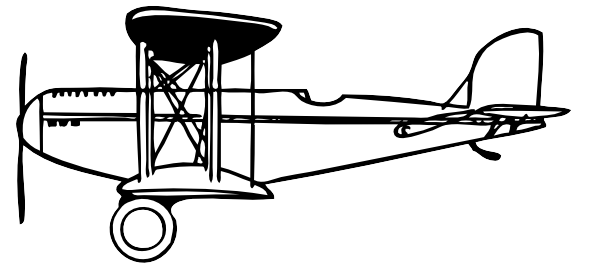 Small - Wright Brothers Plane Outline (594x275), Png Download