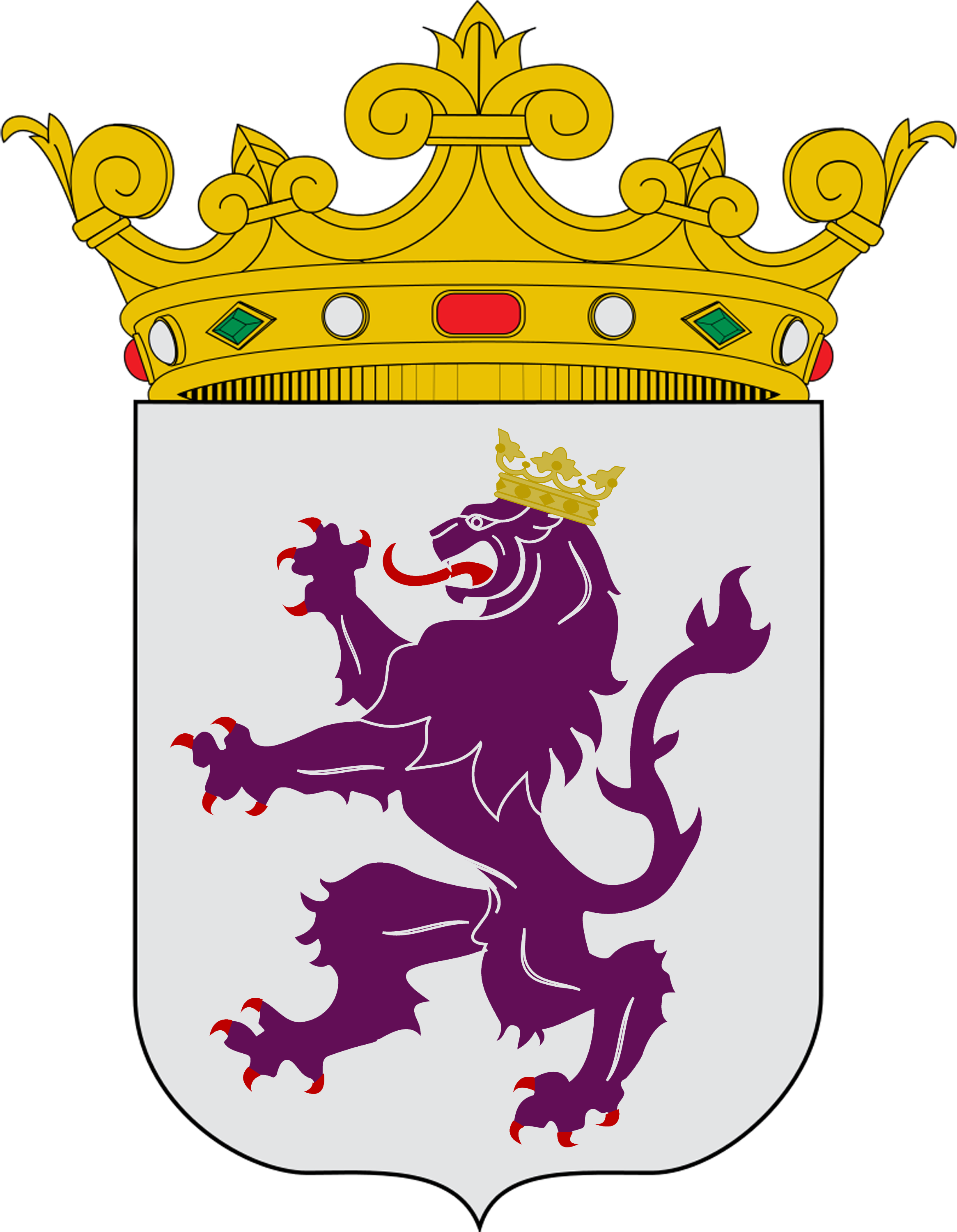 Coat Of Arms Of The Kingdom Of León - Leon Coat Of Arms (2458x3126), Png Download