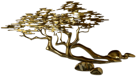 Sold Beautiful Brass Bonsai Tree By Bijan - Bonsai (498x274), Png Download