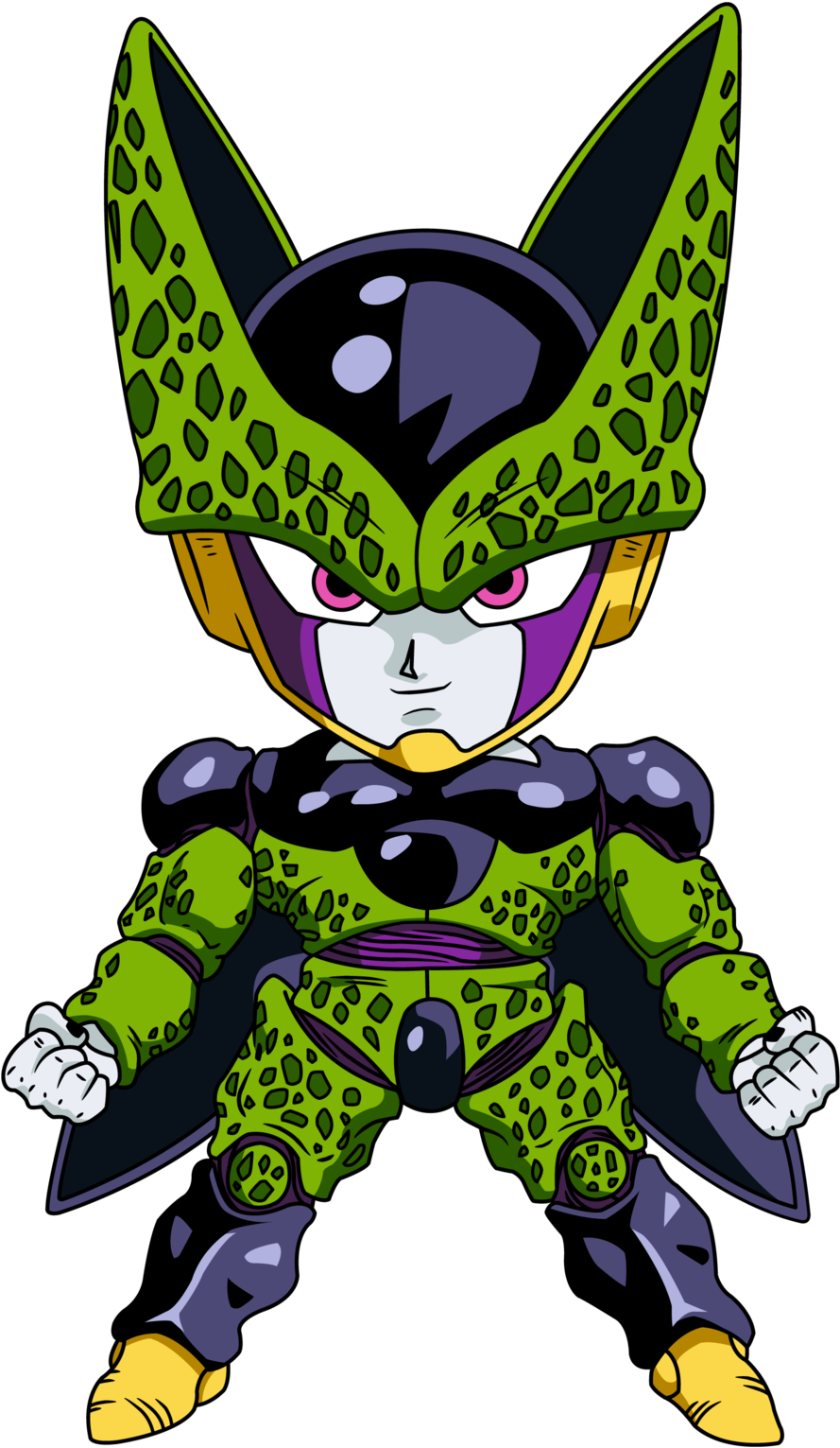 Chibi Cell Perfect - Dragon Ball Cell Chibi (900x1550), Png Download