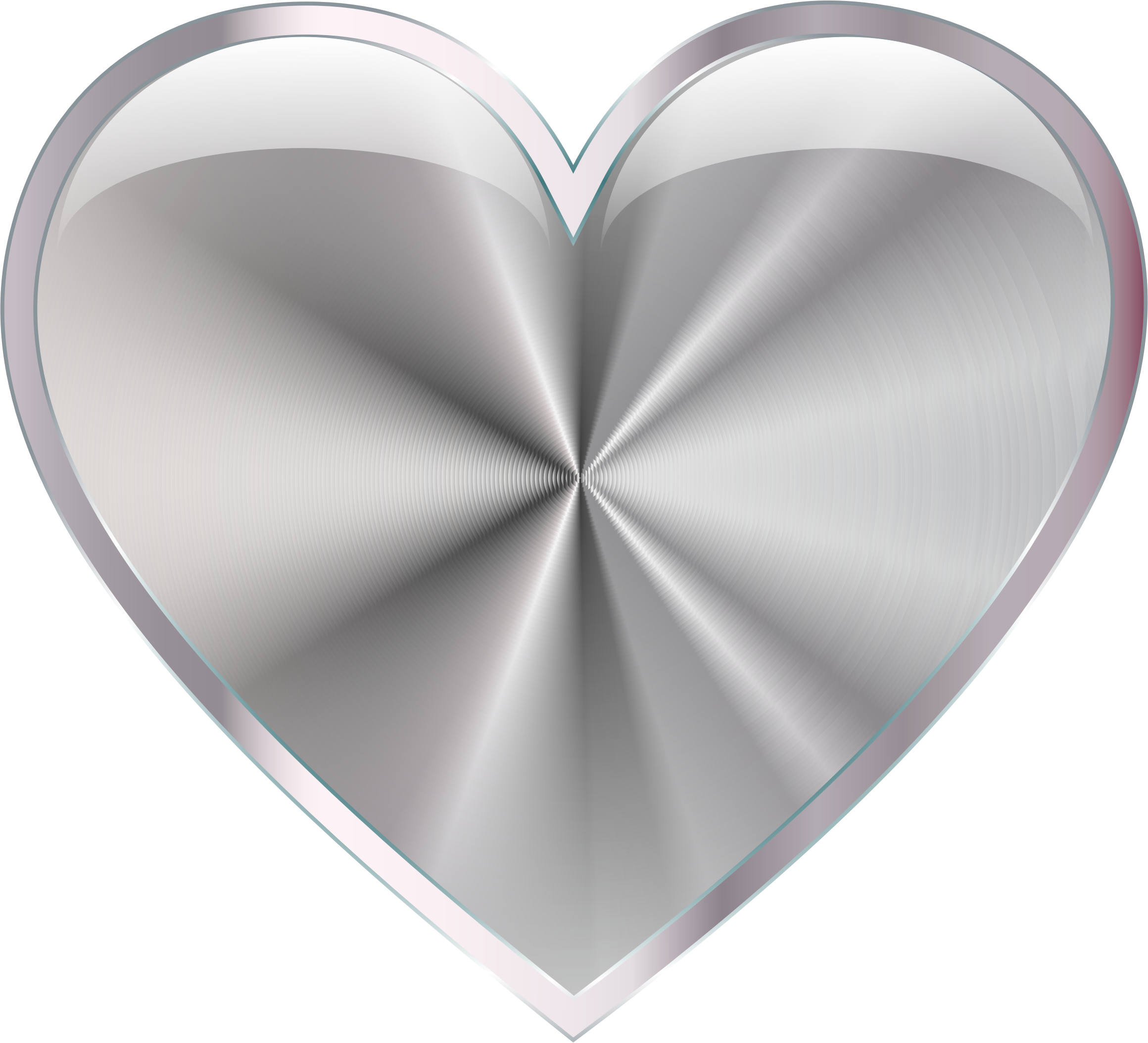 Silver Radiating Heart Svg Royalty Free Stock - Silver Heart Free Png (2320x2107), Png Download