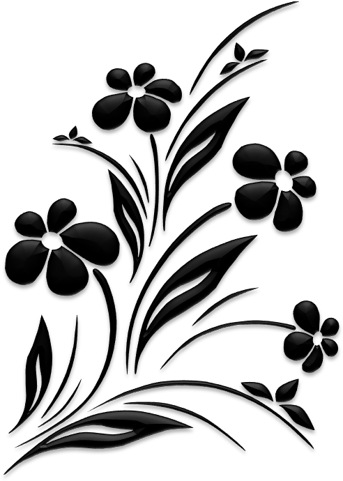Flower Silhouette Png - Flower Design Black And White (500x698), Png Download