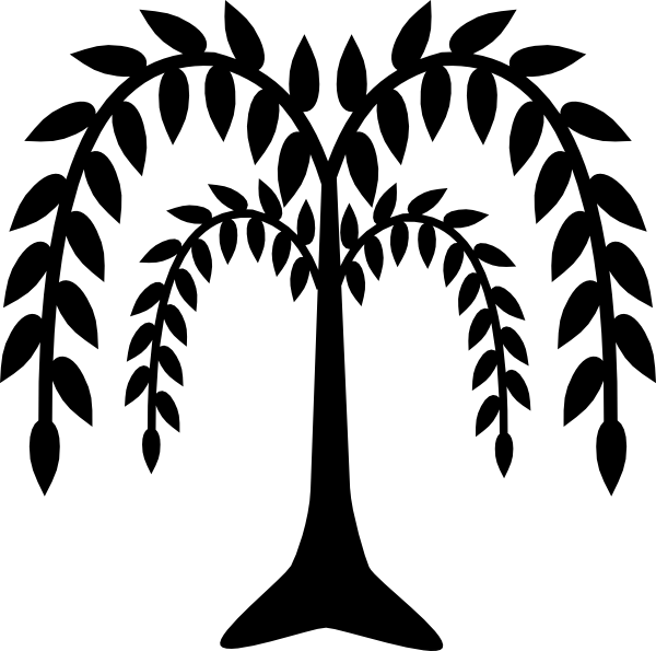 Weeping Willow Clip Art - Willow Tree Silhouette Png (600x595), Png Download