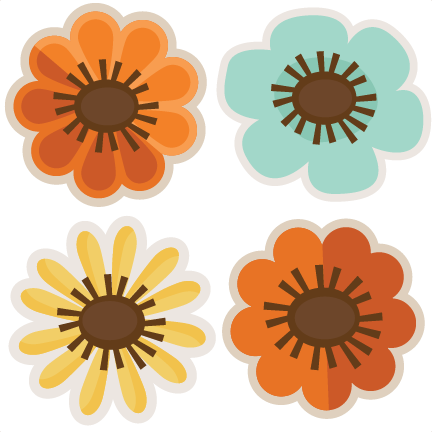 Floral Clipart Autumn Flower - Fall Flower Clipart (432x432), Png Download